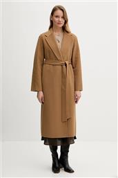 ΜΑΛΛΙΝΟ ΠΑΛΤΟ ΧΡΩΜΑ: ΚΑΦΕ, WW0WW47286 TOMMY HILFIGER