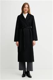 ΜΑΛΛΙΝΟ ΠΑΛΤΟ ΧΡΩΜΑ: ΜΑΥΡΟ, WW0WW47286 TOMMY HILFIGER