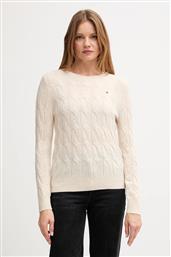ΜΑΛΛΙΝΟ ΠΟΥΛΟΒΕΡ ΧΡΩΜΑ: ΜΠΕΖ, WW0WW43586 TOMMY HILFIGER