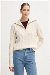 ΜΑΛΛΙΝΟ ΠΟΥΛΟΒΕΡ ΧΡΩΜΑ: ΜΠΕΖ, WW0WW46425 TOMMY HILFIGER