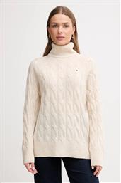 ΜΑΛΛΙΝΟ ΠΟΥΛΟΒΕΡ ΧΡΩΜΑ: ΜΠΕΖ, WW0WW46791 TOMMY HILFIGER