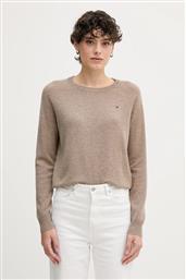 ΜΑΛΛΙΝΟ ΠΟΥΛΟΒΕΡ ΧΡΩΜΑ: ΚΑΦΕ, WW0WW47470 TOMMY HILFIGER