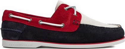 ΜΟΚΑΣΙΝΙΑ TH BOAT SHOE CORE RWB SUEDE FM0FM04630 ΣΚΟΥΡΟ ΜΠΛΕ TOMMY HILFIGER