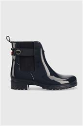 ΟΥΕΛΛΙΝΓΚΤΟΝ ANKLE RAINBOOT WITH METAL DETAIL ΧΡΩΜΑ: ΝΑΥΤΙΚΟ ΜΠΛΕ TOMMY HILFIGER από το ANSWEAR