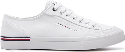 ΠΑΝΙΝΑ ΠΑΠΟΥΤΣΙΑ CORPORATE VULC CANVAS FM0FM04954 ΛΕΥΚΟ TOMMY HILFIGER