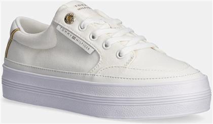 ΠΑΝΙΝΑ ΠΑΠΟΥΤΣΙΑ ESSENTIAL VULC TEXTILE SNEAKER ΧΡΩΜΑ: ΑΣΠΡΟ, FW0FW08323 TOMMY HILFIGER