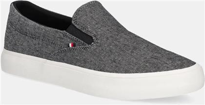 ΠΑΝΙΝΑ ΠΑΠΟΥΤΣΙΑ TH HI VULC LOW SLIP ON CH ΧΡΩΜΑ: ΜΑΥΡΟ, FM0FM05390 TOMMY HILFIGER