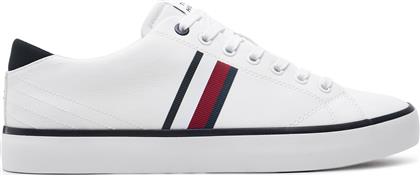 ΠΑΝΙΝΑ ΠΑΠΟΥΤΣΙΑ TH HI VULC LOW STRIPES MESH FM0FM04946 ΛΕΥΚΟ TOMMY HILFIGER