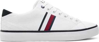 ΠΑΝΙΝΑ ΠΑΠΟΥΤΣΙΑ TH HI VULC LOW STRIPES MESH FM0FM04946 ΛΕΥΚΟ TOMMY HILFIGER