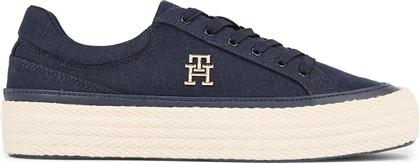 ΠΑΝΙΝΑ ΠΑΠΟΥΤΣΙΑ VULC SNEAKER LINNEN FW0FW07673 ΣΚΟΥΡΟ ΜΠΛΕ TOMMY HILFIGER