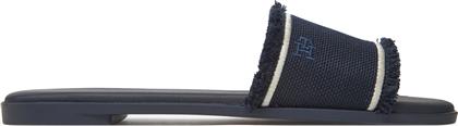 ΠΑΝΤΟΦΛΕΣ FRINGE CANVAS FLAT SANDAL FW0FW08908 ΣΚΟΥΡΟ ΜΠΛΕ TOMMY HILFIGER