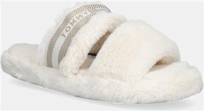 ΠΑΝΤΟΦΛΕΣ HILFIGER FUR SLIPPER ΧΡΩΜΑ: ΜΠΕΖ, FW0FW08854 TOMMY HILFIGER
