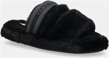 ΠΑΝΤΟΦΛΕΣ HILFIGER FUR SLIPPER ΧΡΩΜΑ: ΜΑΥΡΟ, FW0FW08854 TOMMY HILFIGER