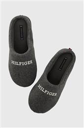 ΠΑΝΤΟΦΛΕΣ HILFIGER WARM FELT HOMESLIPPER ΧΡΩΜΑ: ΓΚΡΙ, FM0FM04768 TOMMY HILFIGER