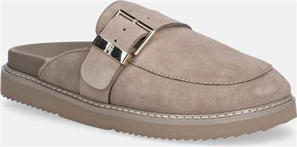 ΠΑΝΤΟΦΛΕΣ ΣΟΥΕΤ TH BUCKLE FUR SUEDE MULE ΓΥΝΑΙΚΕΙΕΣ, ΧΡΩΜΑ: ΜΠΕΖ, FW0FW09083 TOMMY HILFIGER