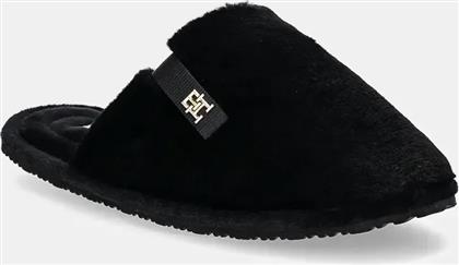 ΠΑΝΤΟΦΛΕΣ TH COMFORT HOME SLIPPER ΧΡΩΜΑ: ΜΑΥΡΟ, FW0FW08138 TOMMY HILFIGER