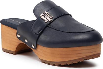 ΠΑΝΤΟΦΛΕΣ TH HARDWARE MID HEEL CLOG FW0FW06602 ΣΚΟΥΡΟ ΜΠΛΕ TOMMY HILFIGER