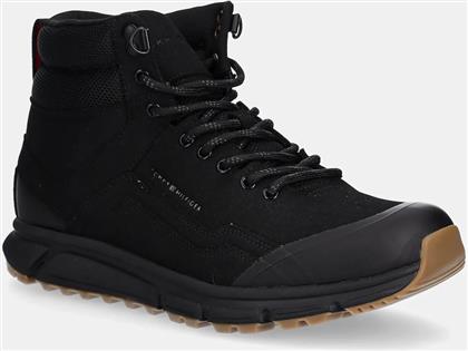 ΠΑΠΟΥΤΣΙΑ OUTDOOR RUNNER HI WPM ΧΡΩΜΑ: ΜΑΥΡΟ, FM0FM05575 TOMMY HILFIGER