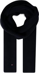 ΠΑΣΜΙΝΑ ESSENTIAL FLAG KNITTED SCARF AM0AM10365 ΣΚΟΥΡΟ ΜΠΛΕ TOMMY HILFIGER