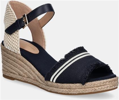 ΠΕΔΙΛΑ FRINGE CANVAS MEDIUM WEDGE ΧΡΩΜΑ: ΝΑΥΤΙΚΟ ΜΠΛΕ, FW0FW08879 TOMMY HILFIGER