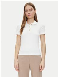 POLO SLIM GOLD BUTTON POLO SS WW0WW45436 ΛΕΥΚΟ REGULAR FIT TOMMY HILFIGER
