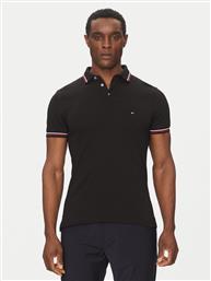 POLO TIPPED MW0MW37346 ΜΑΥΡΟ SLIM FIT TOMMY HILFIGER