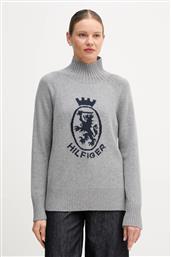 ΠΟΥΛΟΒΕΡ ΜΕ ΠΡΟΣΘΗΚΗ ΜΑΛΛΙΟΥ ΧΡΩΜΑ: ΓΚΡΙ, WW0WW46434 TOMMY HILFIGER