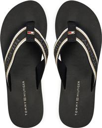 ΣΑΓΙΟΝΑΡΕΣ IM HILFIGER BEACH SANDAL FW0FW08015 ΜΑΥΡΟ TOMMY HILFIGER