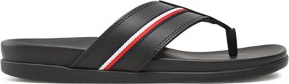 ΣΑΓΙΟΝΑΡΕΣ LEATHER TOE POST SANDAL FM0FM04460 ΜΑΥΡΟ TOMMY HILFIGER