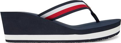 ΣΑΓΙΟΝΑΡΕΣ TH CORPORATE WEDGE BEACH SANDAL FW0FW08520 ΣΚΟΥΡΟ ΜΠΛΕ TOMMY HILFIGER