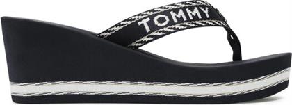 ΣΑΓΙΟΝΑΡΕΣ WEBBING H WEDGE SANDAL FW0FW07149 ΣΚΟΥΡΟ ΜΠΛΕ TOMMY HILFIGER από το MODIVO