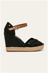 ΣΑΝΔΑΛΙΑ BASIC OPENED TOE HIGH WEDGE ΧΡΩΜΑ: ΜΑΥΡΟ FW0FW04784 TOMMY HILFIGER