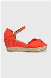 ΣΑΝΔΑΛΙΑ BASIC OPENED TOE MID WEDGE ΧΡΩΜΑ: ΠΟΡΤΟΚΑΛΙ FW0FW04785 TOMMY HILFIGER