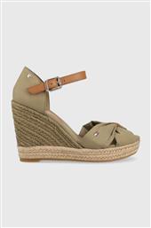 ΣΑΝΔΑΛΙΑ BASIC OPENED TOE HIGH WEDGE ΧΡΩΜΑ: ΠΡΑΣΙΝΟ FW0FW04784 TOMMY HILFIGER