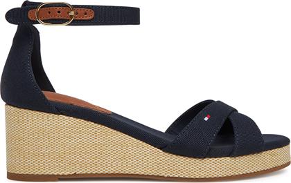 ΣΑΝΔΑΛΙΑ FLAG CRISS-CROS MID WEDGE ESPAD FW0FW08481 ΣΚΟΥΡΟ ΜΠΛΕ TOMMY HILFIGER από το EPAPOUTSIA