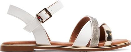 ΣΑΝΔΑΛΙΑ FLAT SANDAL T3A2-33252-0326 S ΛΕΥΚΟ TOMMY HILFIGER