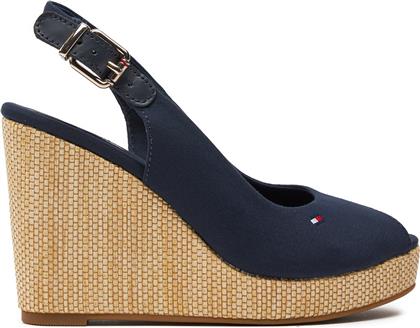 ΣΑΝΔΑΛΙΑ ICONIC ELENA SLING BACK WEDGE FW0FW04789 ΣΚΟΥΡΟ ΜΠΛΕ TOMMY HILFIGER από το EPAPOUTSIA