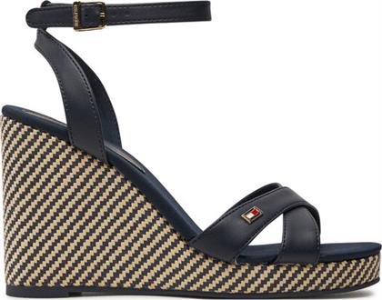 ΣΑΝΔΑΛΙΑ IM RAFFIA SANDAL FW0FW08224 ΣΚΟΥΡΟ ΜΠΛΕ TOMMY HILFIGER