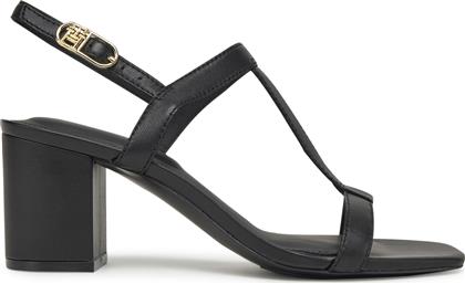 ΣΑΝΔΑΛΙΑ LEATHER BLOCK HEEL SANDAL FW0FW08532 ΜΑΥΡΟ TOMMY HILFIGER από το EPAPOUTSIA