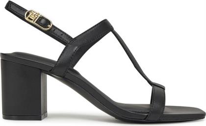 ΣΑΝΔΑΛΙΑ LEATHER BLOCK HEEL SANDAL FW0FW08532 ΜΑΥΡΟ TOMMY HILFIGER