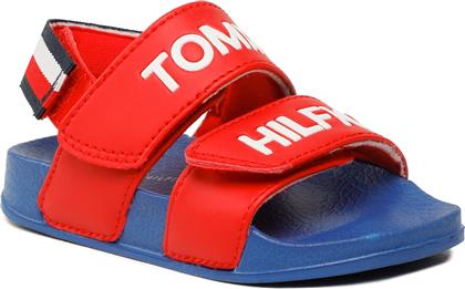 ΣΑΝΔΑΛΙΑ LOGO VELCRO SANDAL T1B2-32927-1172 M ΚΟΚΚΙΝΟ TOMMY HILFIGER από το EPAPOUTSIA