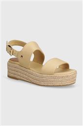 ΣΑΝΔΑΛΙΑ MID WEDGE SANDAL ΧΡΩΜΑ: ΜΠΕΖ, FW0FW07885 TOMMY HILFIGER