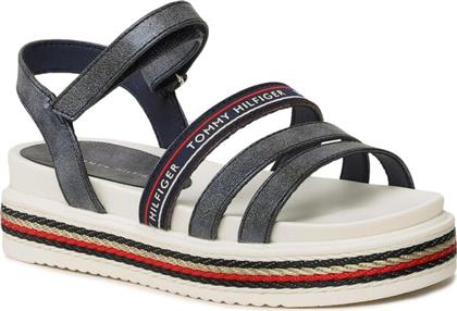 ΣΑΝΔΑΛΙΑ PLATFORM VELCRO SANDAL T3A2-32763-0568 M ΣΚΟΥΡΟ ΜΠΛΕ TOMMY HILFIGER