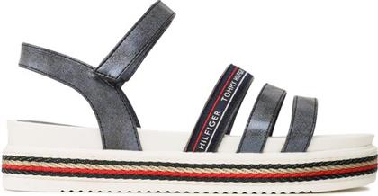 ΣΑΝΔΑΛΙΑ PLATFORM VELCRO SANDAL T3A2-32763-0568 S ΣΚΟΥΡΟ ΜΠΛΕ TOMMY HILFIGER