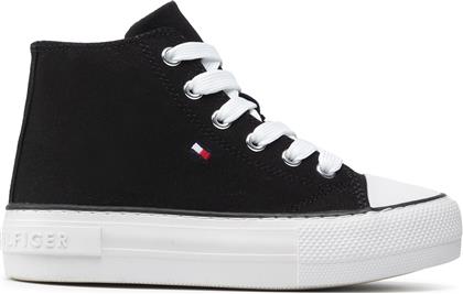 SNEAKERS HIGH TOP LACE-UP SNEAKER T3A4-32119-0890 ΜΑΥΡΟ TOMMY HILFIGER από το EPAPOUTSIA
