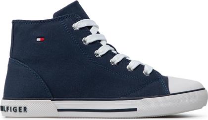 SNEAKERS HIGT TOP LACE-UP T3X4-32209-0890 S ΣΚΟΥΡΟ ΜΠΛΕ TOMMY HILFIGER από το EPAPOUTSIA