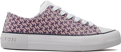SNEAKERS LOWCUT LACE-UP SNEAKER T3A9-32289-0753 S WHITE/BORDEAUX X665 TOMMY HILFIGER