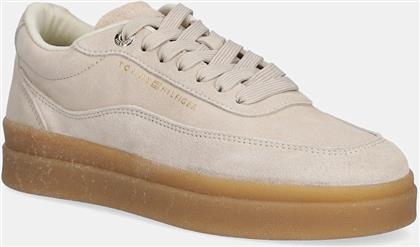 ΣΟΥΕΤ ΑΘΛΗΤΙΚΑ ΠΑΠΟΥΤΣΙΑ MODERN COURT SNEAKER SUEDE ΧΡΩΜΑ: ΜΠΕΖ, FW0FW08686 TOMMY HILFIGER