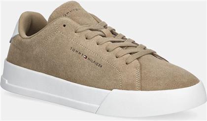 ΣΟΥΕΤ ΑΘΛΗΤΙΚΑ ΠΑΠΟΥΤΣΙΑ TH COURT CORE SUEDE ΧΡΩΜΑ: ΜΠΕΖ, FM0FM05716 TOMMY HILFIGER