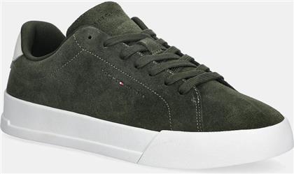 ΣΟΥΕΤ ΑΘΛΗΤΙΚΑ ΠΑΠΟΥΤΣΙΑ TH COURT CORE SUEDE ΧΡΩΜΑ: ΠΡΑΣΙΝΟ, FM0FM05716 TOMMY HILFIGER
